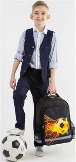 Рюкзак ПИФАГОР SCHOOL для начальной школы, "Fire goal", 270658