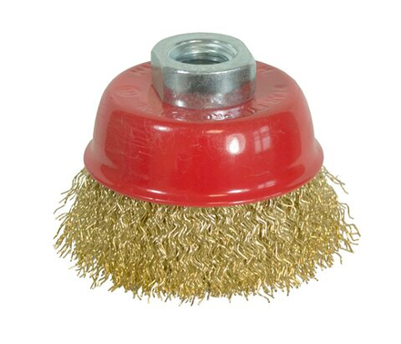 Щетка-чашка для УШМ 65 мм, М14, латунир. волнистая проволока "Hardcore"