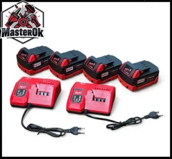 Набор аккумуляторного электроинструмента инструмента Milwaukee 4в1 с 4 АКБ Шуруповерт Болгарка Перфоратор Гайковерт 21V