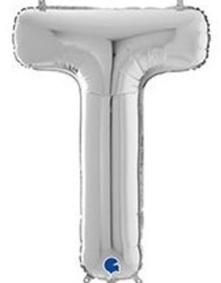 Буква "Т" серебро 65 см