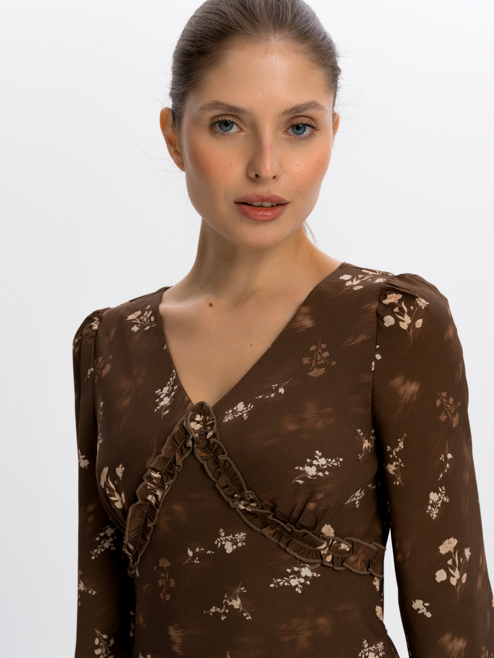 Платье-миди в цветочный принт