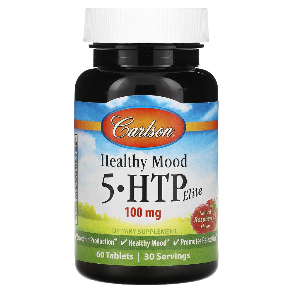 Carlson, Healthy Mood, 5-HTP Elite, натуральная малина, 60 таблеток