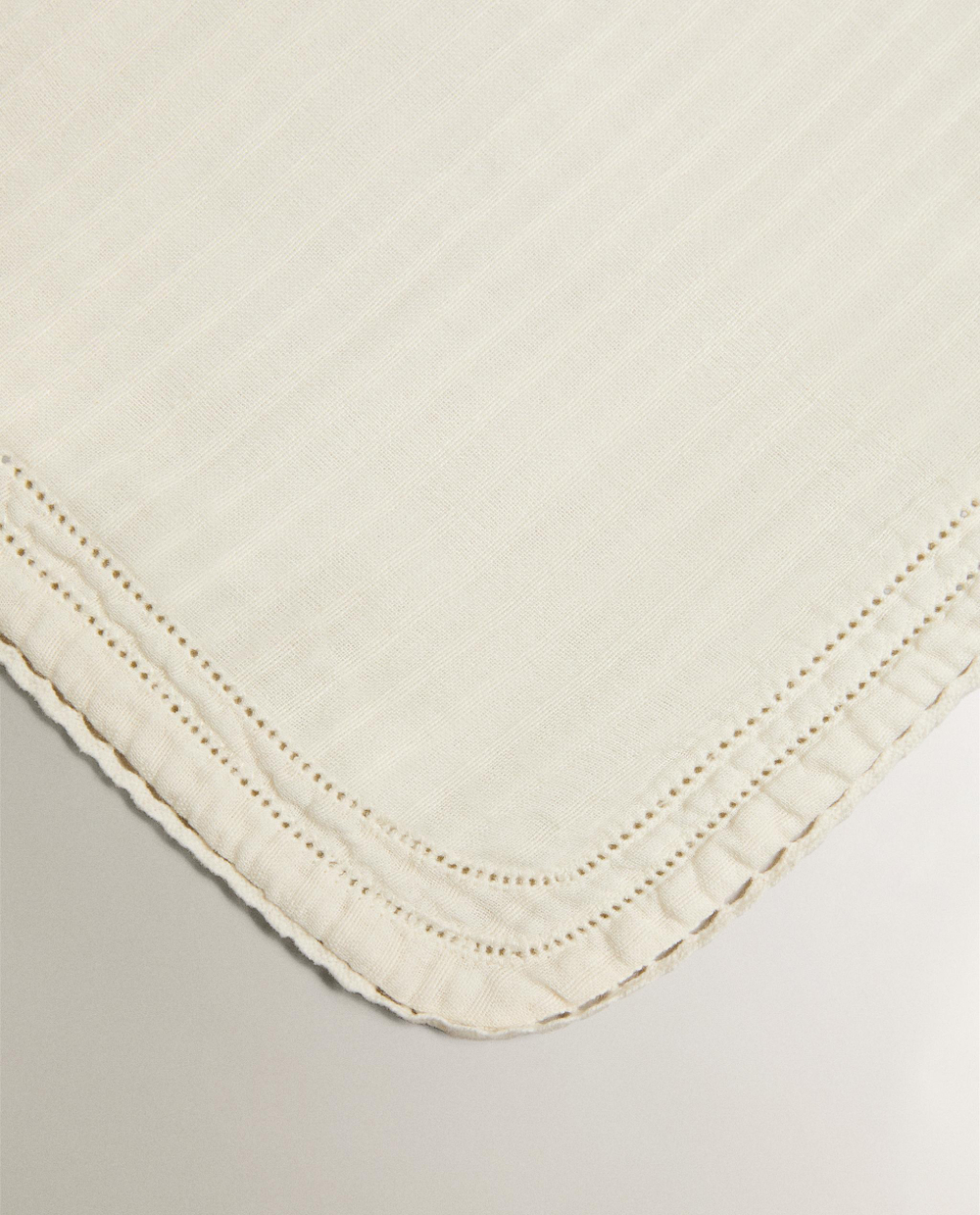 Zara Home плед детский из хлопка, экрю, 90x120 см