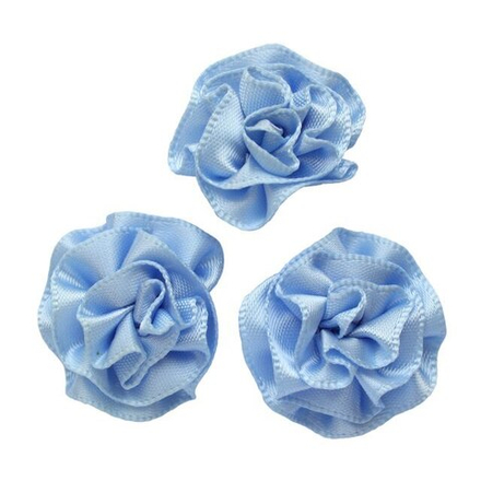 JY100028 Цветок текстильный декоративный, 2,5см, цв.васильковый 333