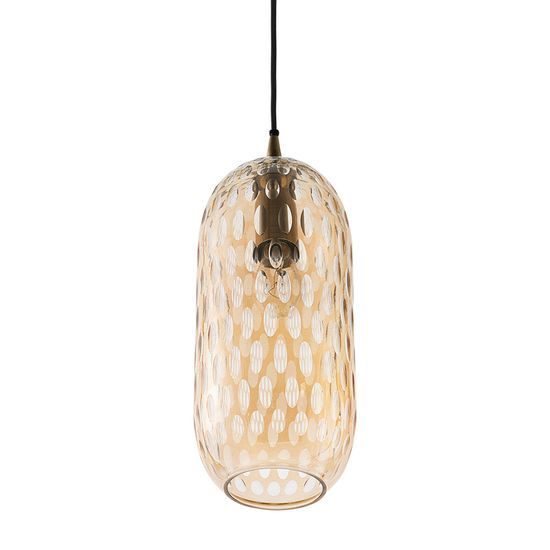 Светильник подвесной mystic aura, D26 см, янтарно-золотой