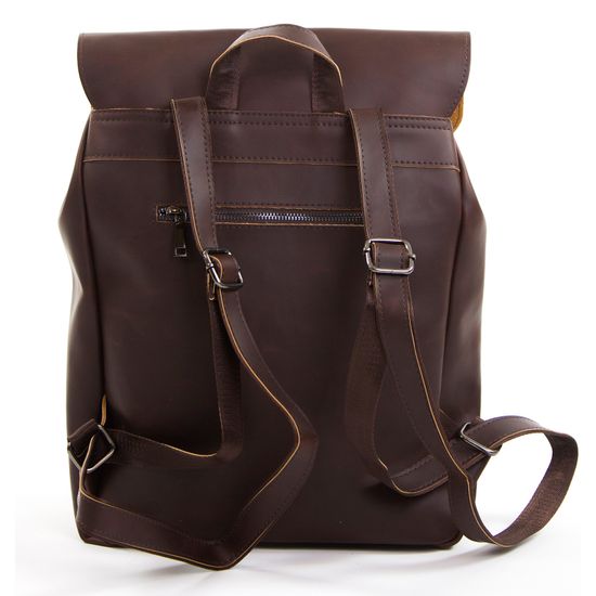 Крафтовый рюкзак из экокожи Тэгу. Тёмно-коричневый