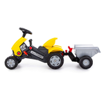 89342/Каталка-трактор с педалями "Turbo-2" (жёлтая) с полуприцепом 780х440х550/5