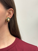 Клипсы с тёмно-синей эмалью и «жемчугом» Burberrys