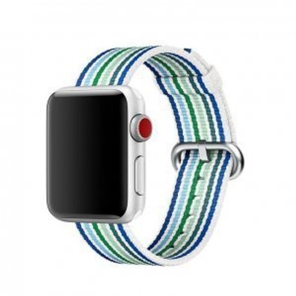 Ремешок COTEetCI W30 Nylon Rainbow Band (WH5251-WB-40) для Apple Watch 38мм/ 40мм Бело-Синий