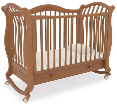 Детская кроватка Гандылян Габриэлла люкс колесо-качалка 120x60 см вишня