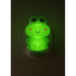 Ночник - светильник светодиодный ЭРА NN-608-SW-GR в розетку с выключателем зеленый | Ночники