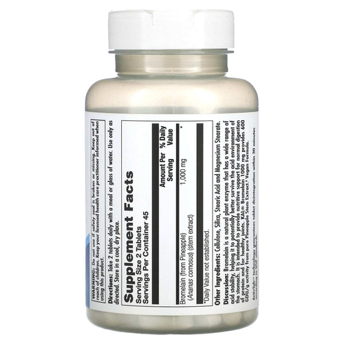 KAL, Бромелаин, 90 таблеток (500 мг в каждой таблетке)