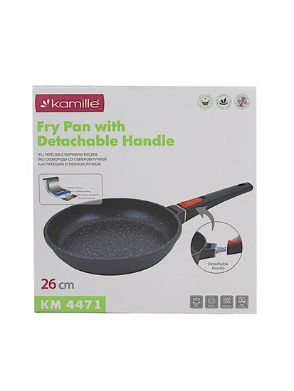 Сковорода 26 см. из литого алюминия Kamille KM 4471 со съемной ручкой