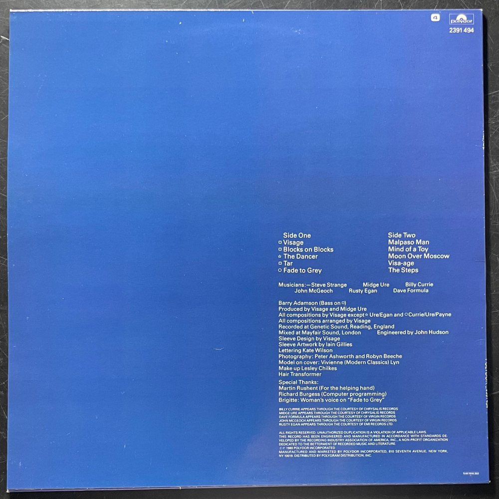 Visage - Visage (Скандинавия 1980г.)