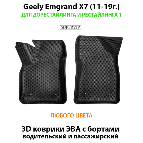 Передние автомобильные коврики ЭВА с бортами для Geely Emgrand X7 (11-19г.)