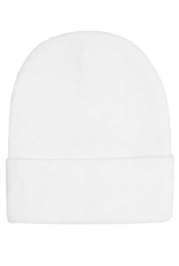 Шапка с подворотом белая
