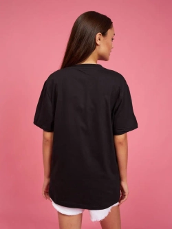 Футболка женская базовая черная с принтом California