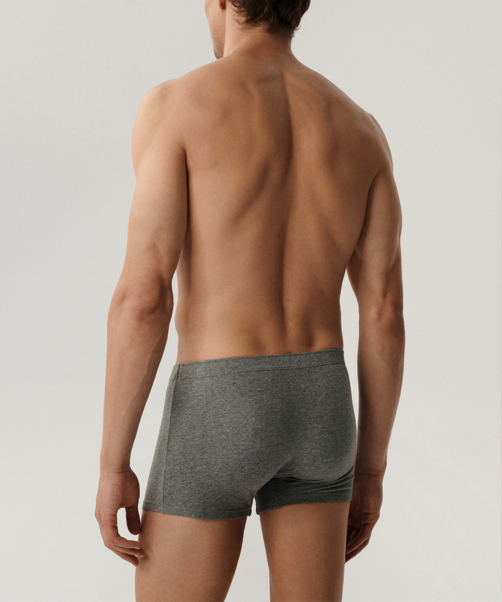 Мужские трусы шорты Atlantic, набор из 3 шт., хлопок, черные + серый меланж + темно-серый меланж, Basic 3BMH-007