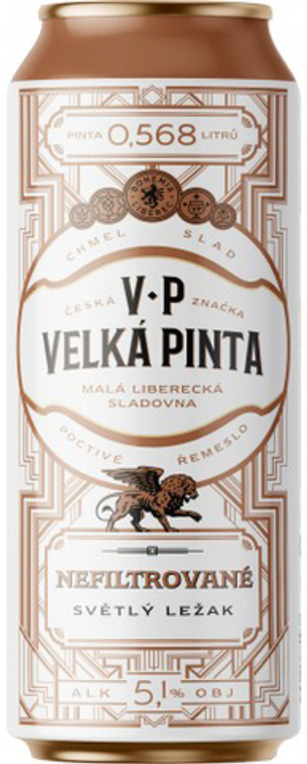 Пиво Велка Пинта Нефильтрованное / Velka Pinta Nefiltrovane 0.568 - банка