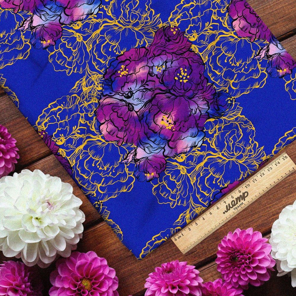 Ткань дюспо пёстрые краски цветов