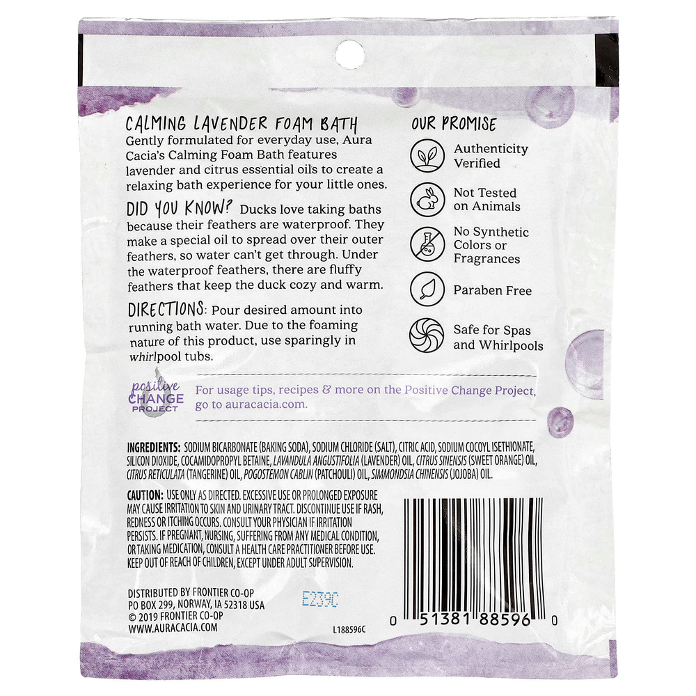 Aura Cacia, пена для ванны c расслабляющим эффектом, аромат лаванды, 70,9 г (2,5 унции)
