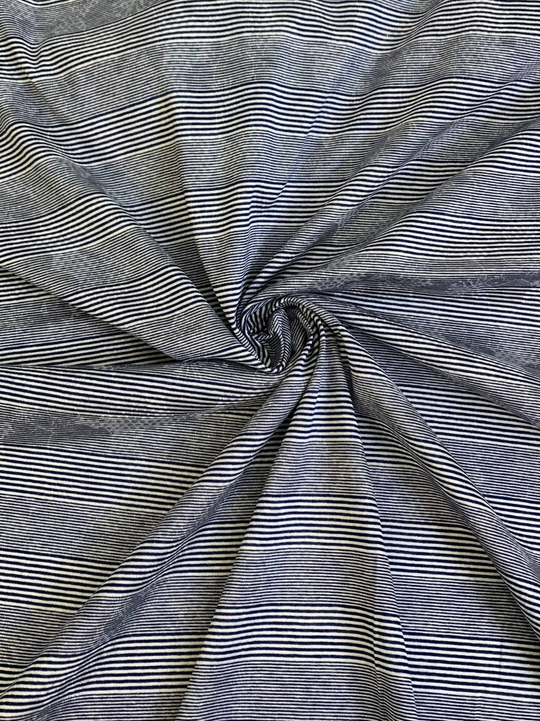 Трикотаж вискоза принт полоска, серый/белый LR2#58