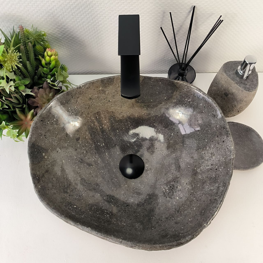 Каменная раковина из речного камня RS-05143 (46*40*15) 0861 из натурального камня