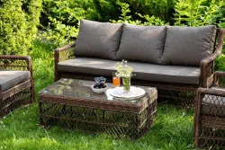 "Гранд Латте" лаунж-зона из искусственного ротанга, цвет коричневый