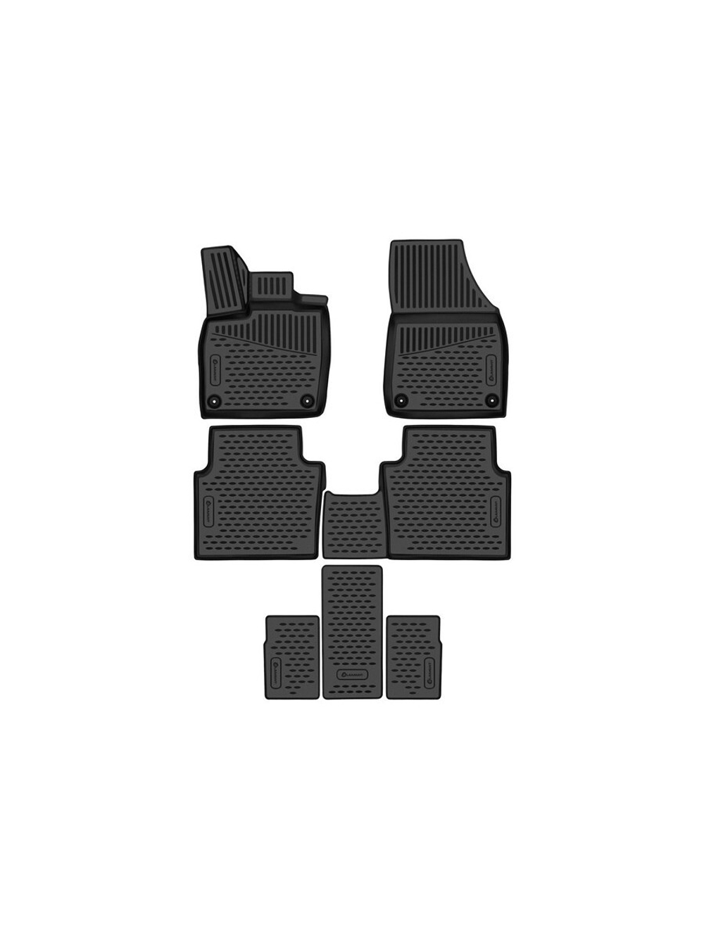 Коврики в салон для VOLKSWAGEN ID.6 (I) 2021 -, 6 мест, 7шт. (полиуретан) ELEMENT3DA67270210K