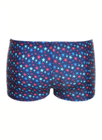 Синие плавки-боксеры с цветными звездочками (Размер: L) (Цвет: разноцветный)