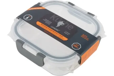 Контейнер Praktisch объем: 500 мл, из жаропрочного стекла с пластик крышкой со съёмными защёлками