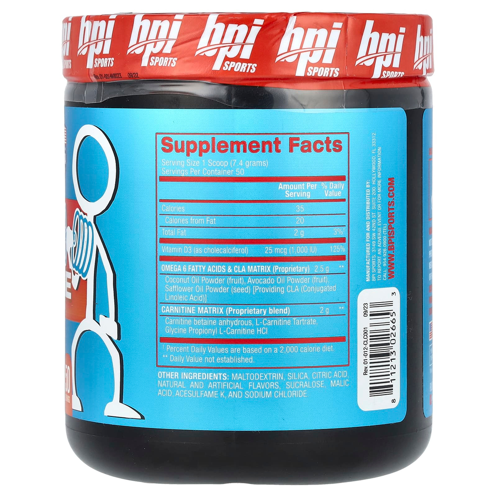 BPI Sports, CLA + карнитин, фруктовый пунш, 370 г (13,05 унции)