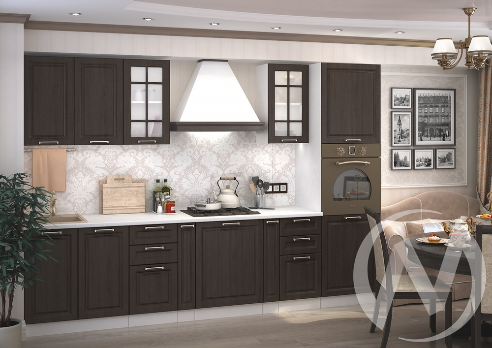 Кухня "Прага" венге (корпус белый)