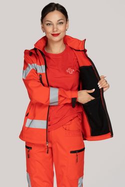 Куртка демисезонная женская Скорая помощь MedicLine SOFTSHELL красная