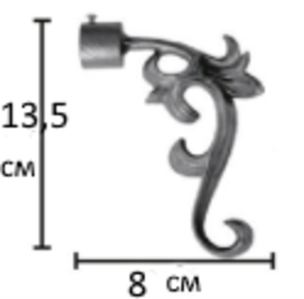 Наконечники "Лиана" металлические d20 мм, цвет черный