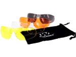Очки стрелковые Walker`s Sport Glasses, защитные, чёрные, комплект с 4 линзами