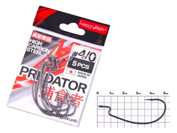 Крючки офсетные Lucky John LJHP350 №4/0, 5 шт.