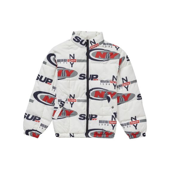 Supreme FW18 NY Reversible Puffy Jacket White