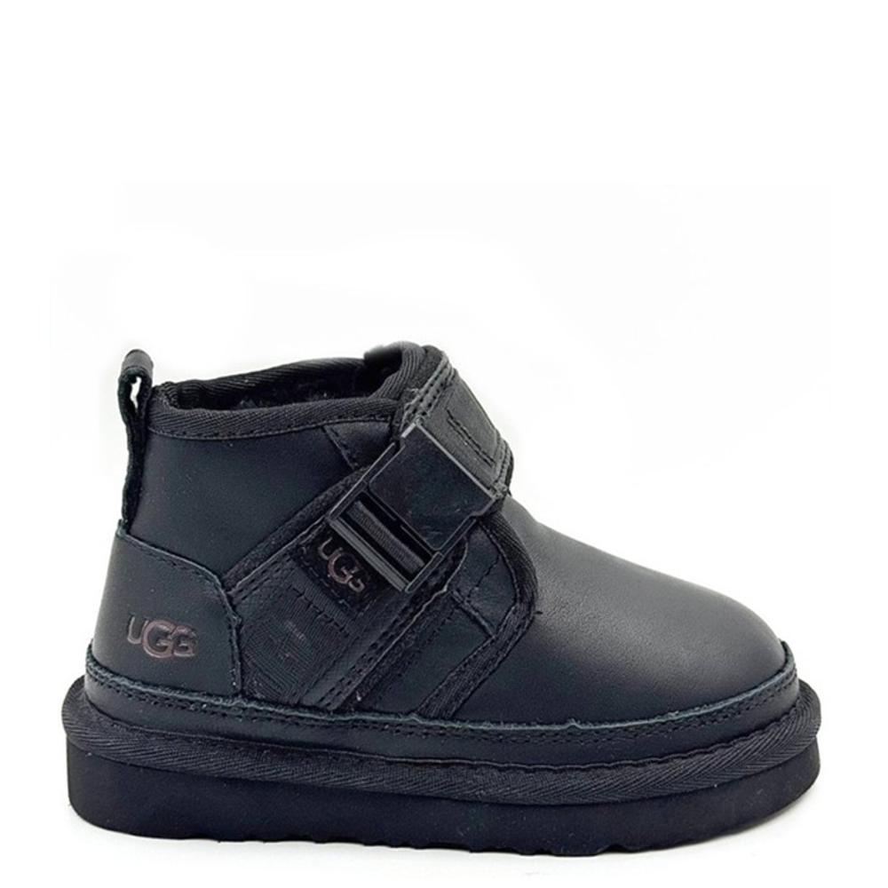 UGG Kids Neumel Snapback Leather Black