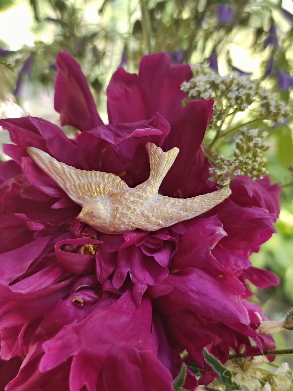 Брошь Спящий котенок черный авторская из полимерной глины ручной работы