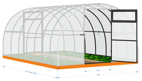 Каркас для теплицы 4*3 (дуги 5 шт, через 1 м)