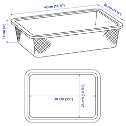 IKEA TROFAST  (ИКЕА ТРОФАСТ)  -  Контейнер из проволоки, темно-серый, 42x30x10 см