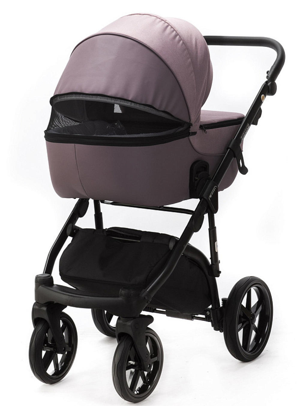 Детская коляска Adamex Bibione 2 в 1 BI-PS21/A (СЕРО-РОЗОВ+СИРЕНЬ ПЕРФ.КОЖА)