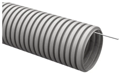 Труба гибкая гофрированная ПВХ 16мм с протяжкой лёгкая (25м) серый