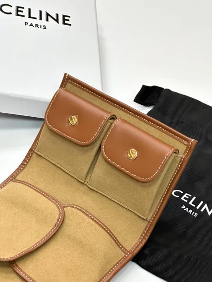 Мешочек для украшений CELINE из холста TRIOMPHE и телячьей кожи