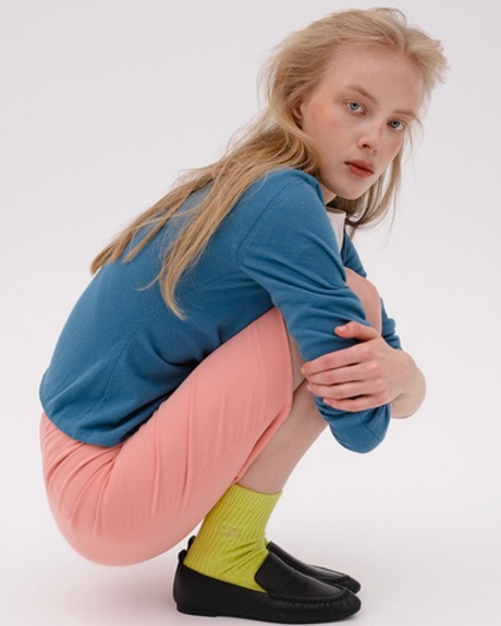 Носки в рубчик из шерсти ангоры Гуакамоле