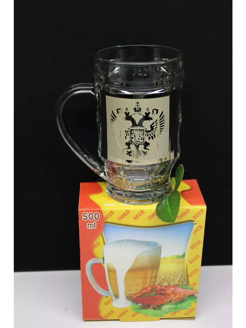 Кружка пивная "Герб" 1шт 500мл