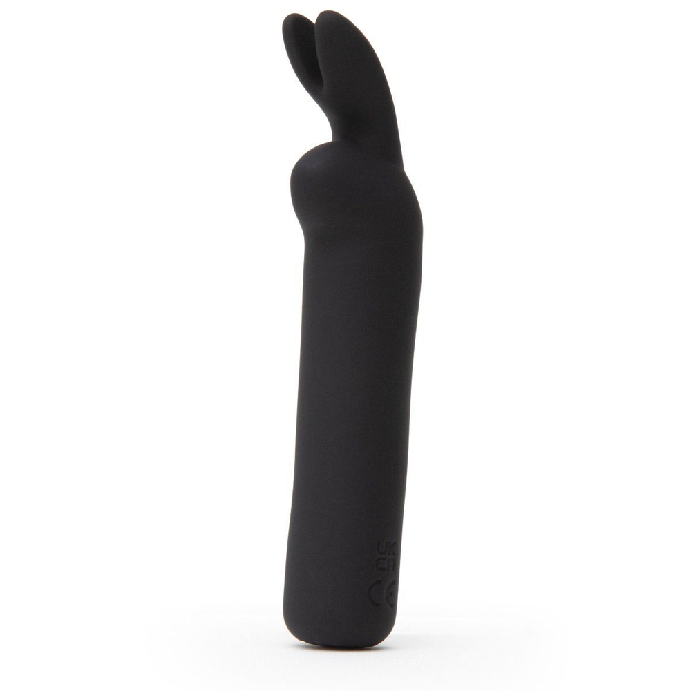 Черная вибропуля с ушками Rechargeable Rabbit Ears Bullet Vibrator (Цвет: черный)