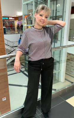 Черные брюки-палаццо из спандекса