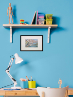 Картина авторская акварельная в паспарту 21х30 см на стену для интерьера "Субботний день в крылатском"